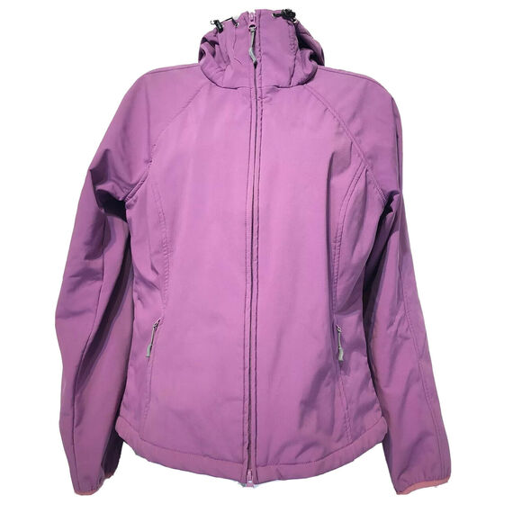 Athleta Full Zip Hooded Purple Fleece Jacket S - Picture 1 of 5